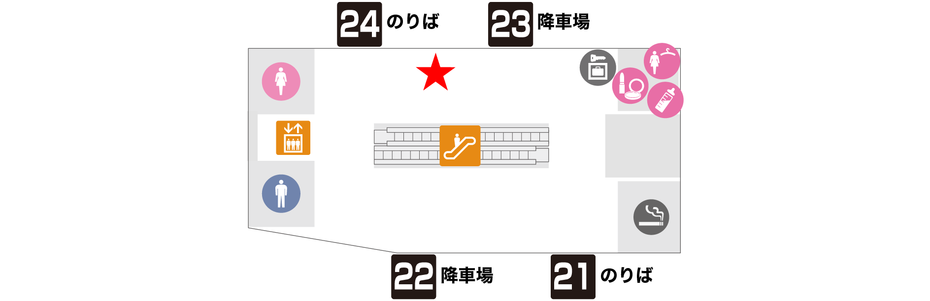 2F highway bus stop / drop-off area